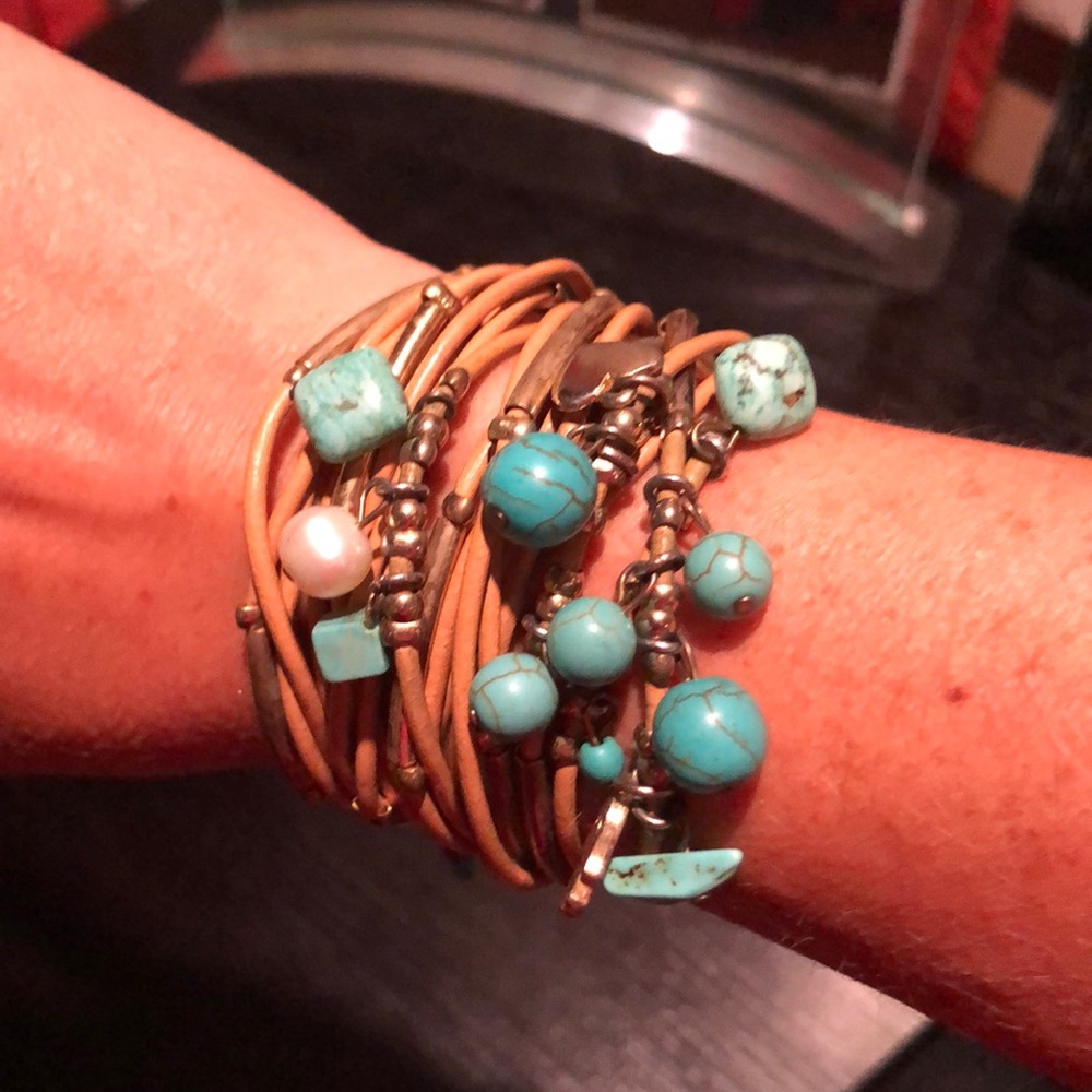 Wrap around leather bracelet